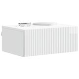 vidaXL Muurbevestigde Nachttafel Hoogglans Wit 49 x 34,5 x 20 cm