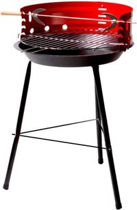 Charbon de bois actif BBQ 42 cm Rouge, Noir