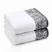 Superior Katoenen badhanddoeken, set van 2, bloemen jacquard dobby rand, lichaamshanddoek voor badkamer, gastenbad, resort, hotel, Airbnb, Home Essentials, volwassenen en kinderen, blauweregen