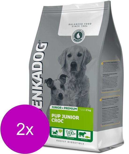 DENKADOG Pup Junior Croc Rund&Kip - Hondenvoer - 2 x 2.5 kg