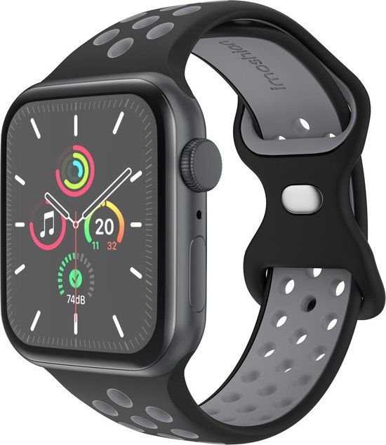 iMoshion Sport⁺ bandje Apple Watch 42/44/45/49mm - S/M - Black & Anthracite