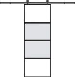 vidaXL Schuifdeur met beslag 76x205 cm gehard glas en aluminium