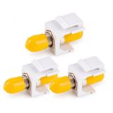 1aTTack.de 3x glasvezel keystone-connectoren OS1 / OS2 ST-simplex female naar ST-simplex female singlemode geel