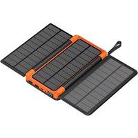 SZSMART HY201 Solar Powerbank met LED-verlichting en draadloos opladen (20.000 mAh) – Oranje
