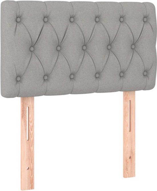 vidaXL Hoofdbord 80x7x78/88 cm stof lichtgrijs
