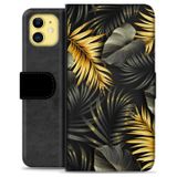 Étui portefeuille premium iPhone 11 - Feuilles dorées