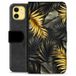 Étui portefeuille premium iPhone 11 - Feuilles dorées