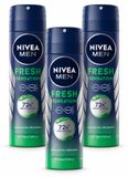 NIVEA MEN 3 x Fresh Sensation Spray déodorant - 150 ml - Lot économique