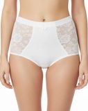 J&C Licht Corrigerende Taille Slip Dames - Kanten Corrigerend Dames Ondergoed - Wit / XL