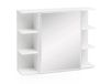 FineBuy Hängeschrank FB51815 Weiß 80x64,5x20cm Spanplatte Spiegelschrank Modern, Design Badregal Holz freischwebend, Schränkchen Badezimmerschrank mit Spiegel, Hängeschrank Badspiegel