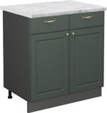 Vicco Fame-Line Keukenonderkast – 80 cm, WB Marmer Groen-Goud Landhuis