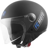 FC-Moto Square-RS Jethelm - Zwart Mat/blauw - Maat M