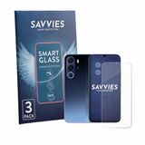 Savvies 3 Stuks Screenprotector - Geschikt voor realme C100x (Voor+Camera) - Beschermfolie Glas Transparant