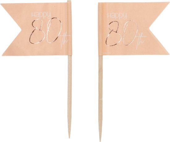 Folat Prikkers Elegant Lush Blush 80 Jaar - 36 stuks