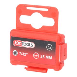 KS Tools 1/4" CLASSIC bit inbus - 25mm - kogelkop - 7/32" - set van 5