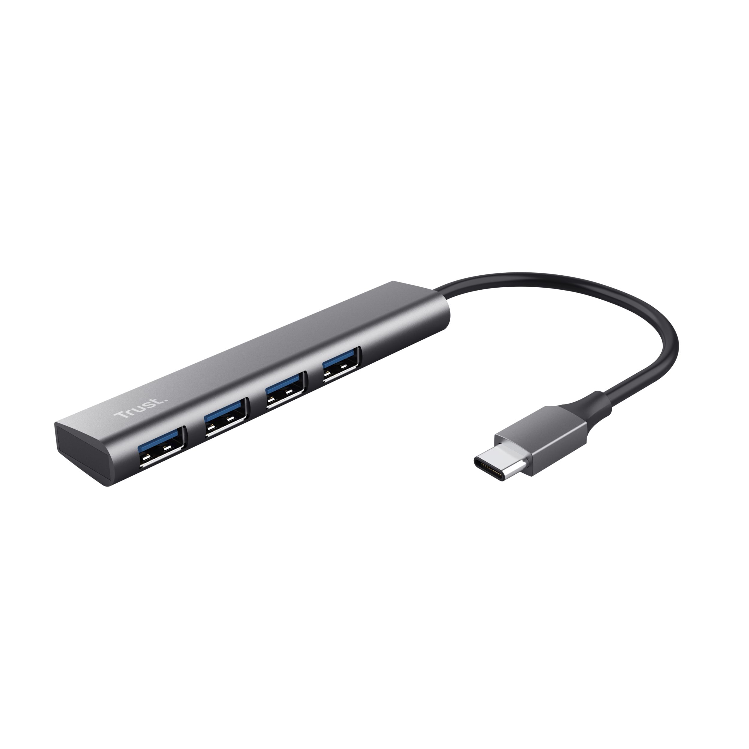 Trust Halyx USB 3.2 Gen 1 (3.1 Gen 1) Hub - 4 Ports - Black/Grey