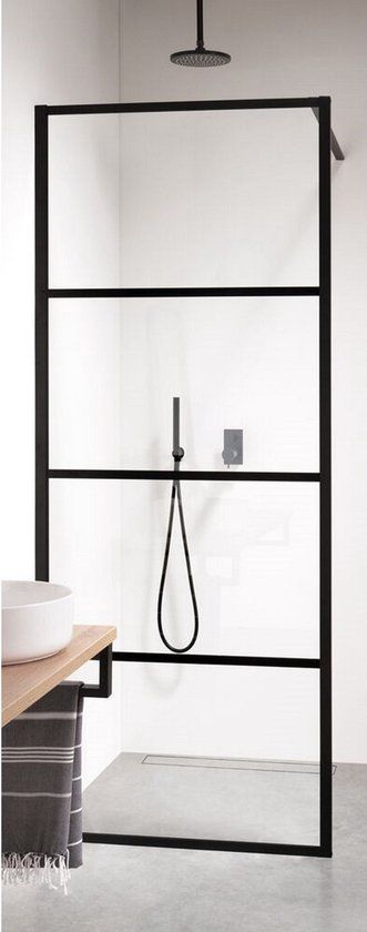 Sealskin Soho inloopdouche - Zwart - 50x210 cm - Helder glas