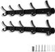 OEM Zwarte metalen wandhouder, 2-delig, met 5 haken, 43 cm