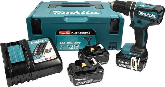 Makita DHP485RF3J - 18V Klopboor-/Schroefmachine - 3x 3.0Ah Accu