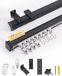 Système de rails en aluminium pour rideaux, pour montage au plafond, 3 mètres, noir