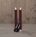 Anna's Collection Bougie d'intérieur nervurée cire led flamme vacillante rouge 2 pièces