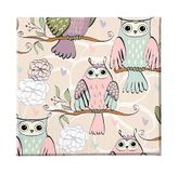 Homemania Uilenafbeelding voor woonkamer, slaapkamer, meerkleurig, 60 x 3 x 60 cm HM20KNV60x60-134, polyester, hout