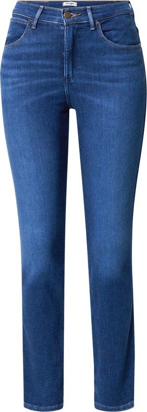 Wrangler Authentic Love Slim Jeans - Blauw Denim - Dames - Maat 30W/32L - Denim - Regular Waist - Casual - Lente/Zomer 2022