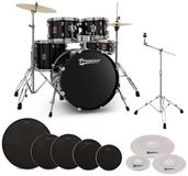 Premier Revolution 20” 5pc Low Volume Drum Kit Bundle, Black