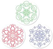 SUNNYSUE 200-02, houten stempel, kerstmandala, 3-delig