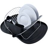 MSV afdruiprek met 2 niveaus kunststof plaat in zwart, plastic, 30 x 20 x 15 cm