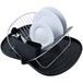 MSV afdruiprek met 2 niveaus kunststof plaat in zwart, plastic, 30 x 20 x 15 cm