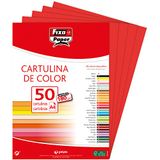 Fixo 1110351 - verpakking met 50 kaarten, A4, rood