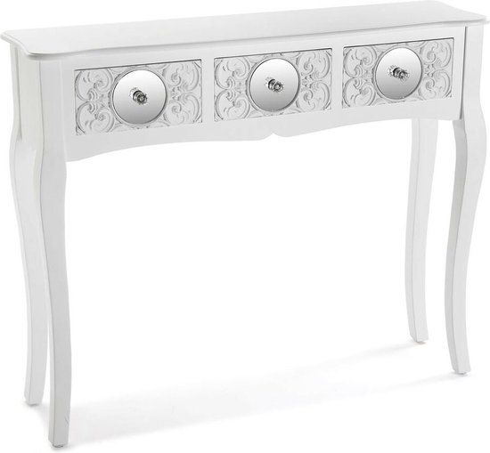 Versa Indra Zijtafel met 3 lades Wit 25 x 80 x 95 cm