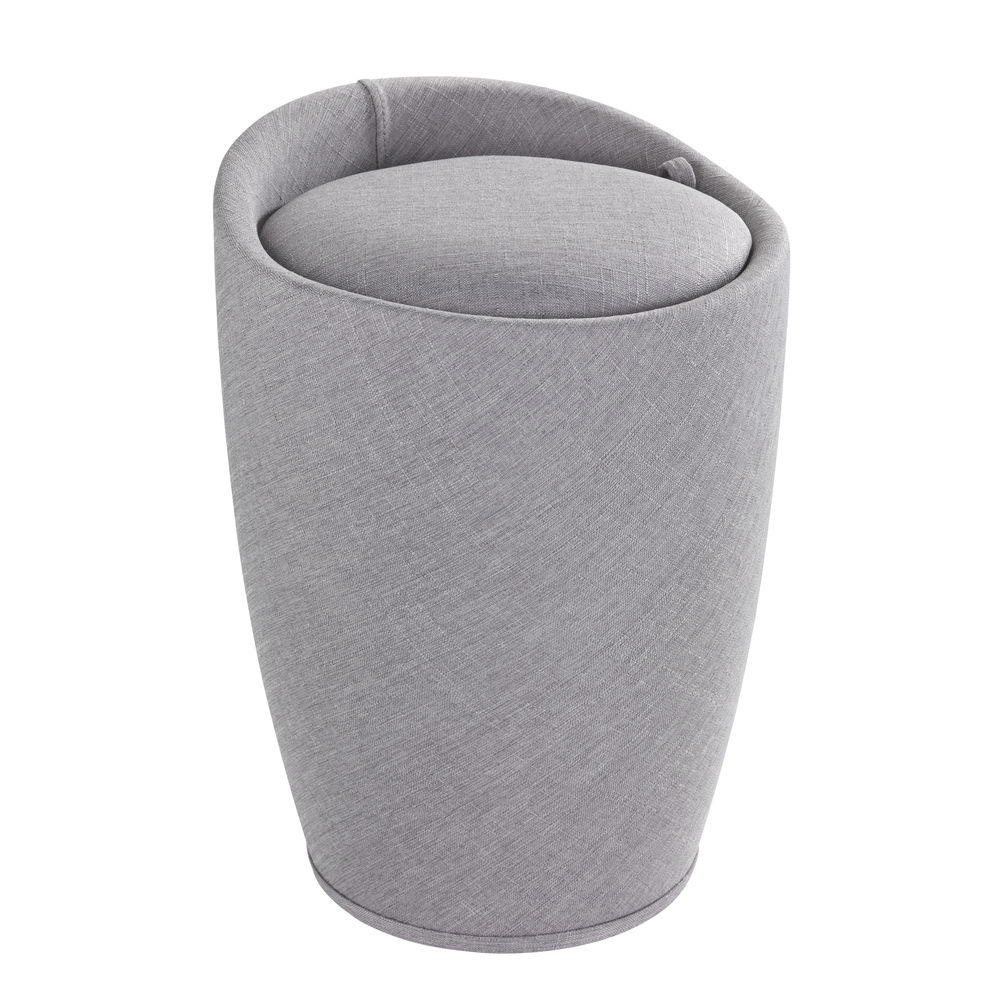 WENKO Stool Candy Grey Linen Look laundry collector
