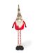 Excelsa Kerstkabouter, rood en groen, met uittrekbare poten, hoed met Scandinavische patronen, in hoogte verstelbaar 50-130 cm