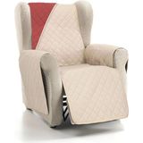 ECOMMERC3 Bankhoes voor 1-zits, super verstelbaar, voor 1-zitsbank/relax, omkeerbaar, beige/rood, gevoerd en extra zacht, 100% Made in Spain