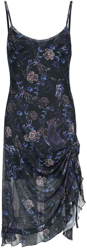 Jawbreaker Purple Night Crows Mesh Midi Dames Midi-jurk - meerkleurig - S