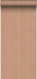ESTAhome behang visgraat-motief licht terracotta - 53 cm x 10.05 m - 139357