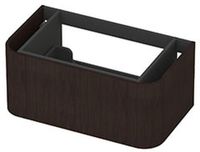 INK - Afgeronde Onderkast Fineer 1 Lade Softclose Tbv Grepen - 800x450x350 Mm - Dark Veneer