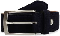 Manfield Heren Donkerblauwe Suède Riem Maat 095