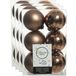 Decoris kerstballen - 48x st - walnoot bruin - D6 cm - kunststof - mat/glans - kerstversiering