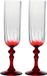 KROSNO GLASS KROSNO Champagneglazen 220 ml met rode steel, set van 2 – voor mocktails, Mimosa, Prosecco, Cava en Spritz – loodvrij kristal – vaatwasserbestendig – Celebration Moments Bubble