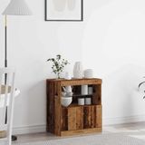 vidaXL LED Dressoir Bruin 60,5 x 37 x 67 cm Bewerkt hout