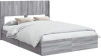 vidaXL Bedframe met opbergruimte en hoofdbord Grijs Sonoma