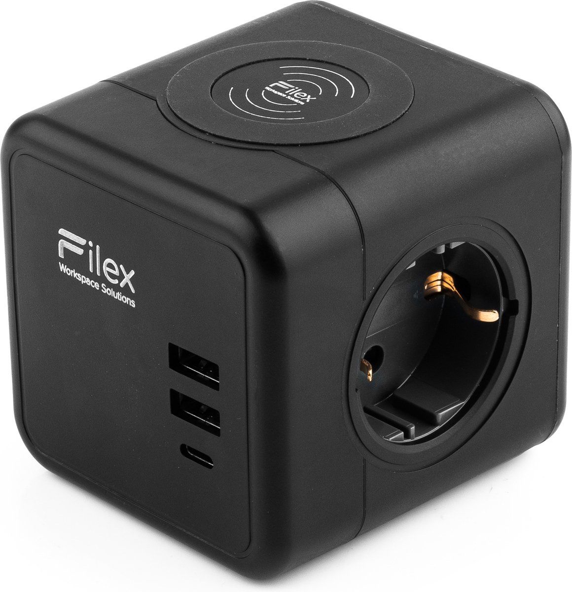 Filex Power Qi-Charge Point - Zwart | 100% gerecycled aluminium