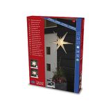 Konstsmide Grijze 3D kunststof ster, incl. aansluitkabel en dimmer, 1 warm witte diode, 12V, buiten (IP44), 3,6W, zwarte kabel - 5972-310