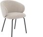 Goossens Eetkamerstoel Noomi - Met Armleuning - Stof - Beige