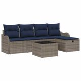 vidaXL Tuinbank Grijs en Marineblauw
