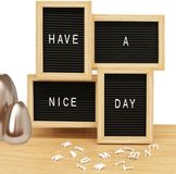 Alveru Letterbord hout met 166 witte letters 31x31 cm