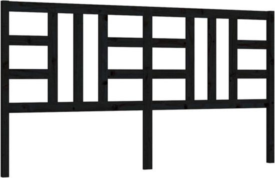 vidaXL Hoofdbord 206x4x100 cm massief grenenhout zwart